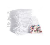 Carehabi - Lot de 50 sachets en organza blanc 7 x 9 cm pochette cadeau en organza pochette à bijoux de mariage de lavande faveur de mariage