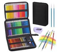 Carehabi Lot de 72 crayons de couleur, mines de couleur de qualité supérieure avec noyau souple avec poche zippée portable de qualité supérieure, parfait pour les artistes expérimentés, les enfants,