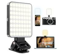 Carehabi Lumiere Telephone Selfie Light 128 LED 3000-6500K 10 Niveaux de Luminosité Eclairage Video Luminosité Réglable pour Téléphone, Appareil Photo, Ordinateur Portable