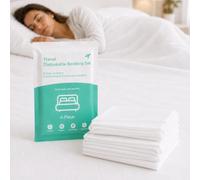 Carehabi Parure de lit jetable, 4 pièces, Non-tissé, Voyage