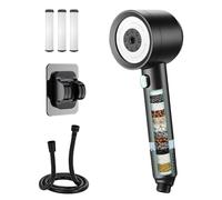 Carehabi Pommeau de Douche avec 1.5m Tuyau Pommeau de Douche Anti Calcaire Filtre Haute Pression Pomme avec 4 Modes de Jet pour Salle de Bain,Chromé