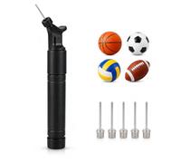 Carehabi Pompe à Ballon avec 5 Aiguilles Set Pompe à Air Double Action Portable Gonfleur Manuel pour Football Basketball Volleyball Handball Équipement Sportif