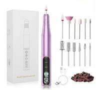 Carehabi Ponceuse pour Ongles Professionnelle Sans Fil : Lime à Ongles Électrique 20000 tr/min pour Gel & Acrylique - Kit Manucure Pédicure Rechargeable avec 12 Embouts pour Cuticules & Callosités