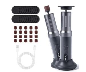 Carehabi Rapeuse pieds électrique 2 en 1, Ponceuse Pieds Electrique Avec 6 vitesses et affichage numérique et papier abrasif - - Pour enlever les callosités, Pour Hommes et femmes
