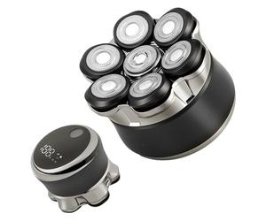 Carehabi Rasoir de Tête Chauve electriques pour Homme, IPX6 Étanche, Rechargeable, Interface Type-C, Tête Flottante Magnétique 7D, Nettoyage Facile, Autonomie de la Batterie Jusqu'à 120 Minutes