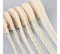 Ruban en dentelle vintage 30 m de coton, ruban décoratif en dentelle, ruban en dentelle, ruban cadeau pour mariage, décoration DIY Beige