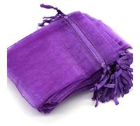 Carehabi - Sachets en organza, sachets en organza, pochette à bijoux, sacs de mariage, sacs de lavande (7 x 9 cm, violet)