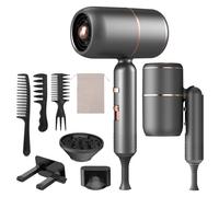 Carehabi Sèche-cheveux ionique 2400 W constant, pliable, avec interrupteur froid/chaud, 5 vitesses, 1 concentrateur et diffuseur, idéal pour tous les types de cheveux