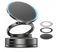 Carehabi Support Telephone Voiture Magnetique Rotatif à 360 Support Telephone Voiture Magsafe avec Aimant Telephone pour Téléphones Portables et Tablettes