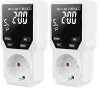 Carehabi Timer Journalier,Puissance Maximale 16A/3680W,Prise Minuteur avec Protection Contre Les Contacts Accidentels,Minuterie Prise Numérique pour 3 Programmes de Commutation et Compte à Rebours
