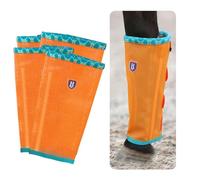 CareMaster Lot de 4 bottes anti-mouches en maille fine - Coupe ample et antidérapante - En polaire - Circulation d'air - Orange doux - Taille S