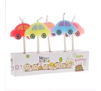 CAREMiLLE Party Supply 5 pièces Bougies de Bande dessinée Joyeux Anniversaire gâteau Topper décoration Mignonne, Bougies d'anniversaire de Voiture, bougeoir, Voiture