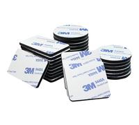 Caremore 30 Pièces Scotch Double Face Extra Fort, Noir, 5 cm x 3 cm x 3 mm (rectangles), 4 cm x 4 cm x 3 mm (squares), 4 cm x 4 cm x 3 mm (rounds), Ruban Adhésif Double Face