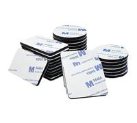 Caremore 30 Pièces Scotch Double Face Extra Fort, Noir, 5 cm x 3 cm x 3 mm (rectangles), 4 cm x 4 cm x 3 mm (squares), 4 cm x 4 cm x 3 mm (rounds), Ruban Adhésif Double Face