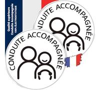 Caremore Conduite Accompagnée (Lot de 2) - Écussons Auto-Collants Électrostatiques 15cm - Compatible Voiture/Pare-Brise - Résistants aux Intempéries - Conforme Normes Sécurité Routière