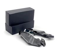 Carénage Aileron De Moto pour Kawasaki pour ZX-6R ZX6R ZX 6R Moto Universelle Réglable Aile Latérale Carénage avec Rétroviseur(Glossy Carbon)