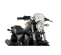 Puig 3701P Plaque Frontale ALU légère avec Fonction Saute-Vent et Support numéro pour Style Sportif et Protection, Argent