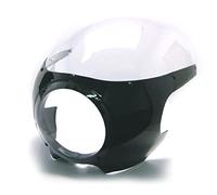 Carénage Bulle De Moto pour Projet Rétro Cafe Racer En Noir Brilliant avec Bulle Transparente