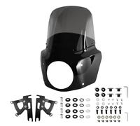 Carénage de pare-brise Convient pour Harley Fat Boy FLSTF 2000 - 2017, 11 "13" 15 ", déflecteur coque carénage pour phares 7" Siège Arrière Carénage(13inch Light Smoke)