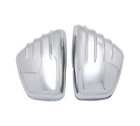 carénage latéral de Batteri Couvercles de batterie latéraux de carénage de moto à rayures pour Yamaha Virago XV 700 750 1000 1100 XV700 XV750 XV1000 XV1100 Couvercle(Chrome)