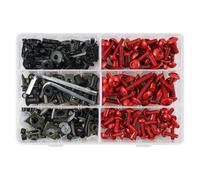 Carénage Moto Carrosserie Vis Kit De Fixations De Carénage pour Aprilia RS 125 250 4 RS50 RST1000 RSV Mille R, Vis, Boulons, Écrous, Pièces De Fixation De Pare-Brise Boulon Pare-Brise(Rouge)