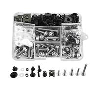 Carénage Moto Carrosserie Vis Kits D'attaches De Carénage pour Kawasaki ER5 ER6F ER6N EX250E EX250F EX500R ER EX Visserie De Carrosserie Boulons Ecrous Kits Boulon Pare-Brise(Argent)