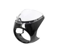 Carénage Phare Avant Moto 7 Pouces, Protection rétro étanche et antichute, Modification Pare Brise Moto(Glossy Black)