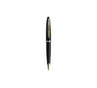 Waterman Carène Black Sea stylo bille | noir ultra-brillant avec clip doré à l’or 23 k | pointe moyenne | Encre bleue | coffret cadeau