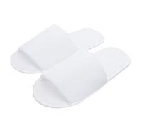 Carenesse 4 paires de chaussons d'hôtel ouverts taille 38-42 I Chaussons jetables pratiques en éponge 100% coton I Chaussures invité blanches avec semelles antidérapantes I légers et peu encombrants