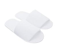Carenesse 4 paires de chaussons d'hôtel ouverts taille 43-44 I Chaussons jetables pratiques en éponge 100% coton I Chaussures invité blanches avec semelles antidérapantes I légers et peu encombrants