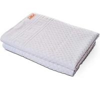 Carenesse Lot de 2 Serviettes de Bain 70 x 140 cm Blanc I Qualité hôtelière Premium 100% Coton Oeko-Tex 100 I Lot de Serviettes à Motif gaufré & Bordure I Serviette éponge absorbante & résistante