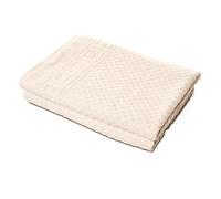 Carenesse Lot de 2 Serviettes de Bain 70 x 140 cm Naturel I 100% Coton Naturel Non Blanchi et teinté Öko-Tex 100 I Lot de Serviettes de Bain éponge avec Motif gaufré & Bordure I Absorbant/résistante