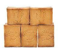 Carenesse Savon "d'Alep" Paquet Qualité Lot de 5-80% huile d’olive 20% huile de laurier fait à la main végétalien savon naturel 900-950 g par paquet