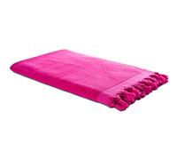 Carenesse Serviette de hammam 2en1 90 x 190 cm Rose | Serviette de Plage Double Face Douce et éponge | Fouta absorbante & hygiénique | Serviette de Bain avec des Franges I Serviette Turque 100% Coton