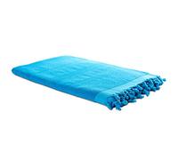 Carenesse Serviette de hammam 2en1 90 x 190 cm Turquoise | Serviette de Plage Double Face Douce et éponge | Fouta absorbante & hygiénique | Serviette de Bain avec des Franges I Serviette Turque Coton