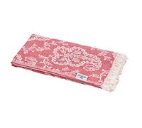 Carenesse Serviette de hammam Jacquard Paisley - 90 x 175 cm - Rouge - Serviette de hammam élégante - 100% Coton Absorbant avec Tissage de qualité supérieure - Pestemal/Fouta - Serviette de Plage