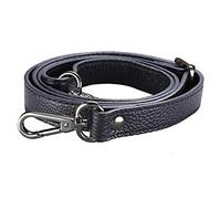 Careor Bandoulière de rechange réglable en cuir avec mousquetons pivotants en métal pour sac à bandoulière, sacoche, sac à main, largeur 2 cm Noir/boucle