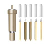 CAREOR Lot de 5 lames de coupe à pointe fine de qualité supérieure et boîtier de rechange compatibles avec Cricut Maker 3/Maker/Explore 3/Explore Air 2/Air/One/Venture (doré)