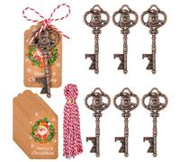 CAREOR Lot de 6 clés magiques de Père Noël, décorations de sapin de Noël, cheminée, décoration de maison, ouvre-bouteille de père Noël, pendentif de Noël porte-clés