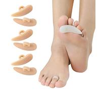 CAREOR Lot de 6 Coussinets Correcteurs pour Orteils en Marteau - Coussinets en gel Correcteurs et Redresseurs pour Bouclés, Courbes, Griffes et Maillet pour Soulager les Orteils (beige)