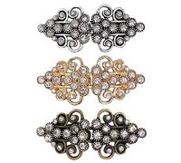 CAREOR - Lot de fermoirs à coudre pour cape en tricot, motif tourbillon, style vintage - Fermoirs à œillets et crochets pour cardigan, châle, col de robe, broche à clip pour filles et femmes, 5.7 cm