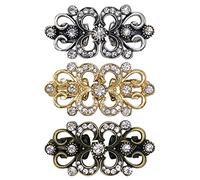 CAREOR - Lot de fermoirs à coudre pour cape en tricot, motif tourbillon, style vintage - Fermoirs à œillets et crochets pour cardigan, châle, col de robe, broche à clip pour filles et femmes, 5.7cm x
