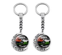 CAREOR Porte-clés drapeau palestinien libre rotation à 360 degrés double face pendentif drapeau national palestinien cadeau