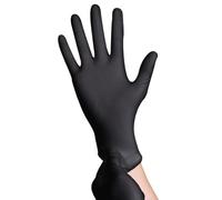CarePrime Lot de 100 gants d'examen en nitrile sans latex sans poudre AQL 1.5 Texture des doigts Noir Taille XL
