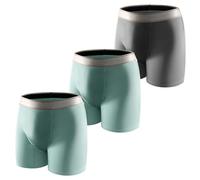 Carer 3 Pièces Sous-Vêtements en Coton pour Incontinence pour Hommes 150 ML Boxers Lavables Antifuites Réutilisable pour Incontinence Modérée, Bleu/Gris Taille M