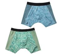 Carer Lot de 2 Boxers d’Incontinence Garçon Incontinence Légère 40 ml Capacité d’Absorption Camouflage Respirant Léger Doux Réutilisable Bleu Clair et Vert Clair