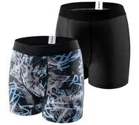 Carer Lot de 2 Boxers pour Hommes Incontinence Coton Réutilisables avec Coussin Absorbant Ergonomique de 100 ml pour Fuites Urinaires Légères Sous-vêtements Fonctionnels Taille 3XL