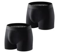Carer Lot de 2 Boxers pour Incontinence Homme 250ml Capacité d’Absorption Sous-vêtement en Coton Lavable Réutilisable Doux Respirant Culotte Incontinence Noir Taille XXL
