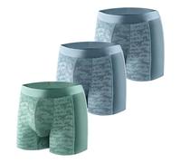 Carer Lot de 3 Boxers pour Incontinence Masculine, Respirants et à la Mode, Coussinet Absorbant de 80 ml pour les Fuites Légères d'Urine Bleu Clair et Vert Clair Taille M