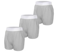 Carer Lot de 3 Culottes de Protection Incontinence Imperméables Adulte Style Boxer Couvre-Couche Silencieuses Anti-Fuite Lavables Ouvertures de Jambes Réglables Culotte Plastique Unisexe Gris L